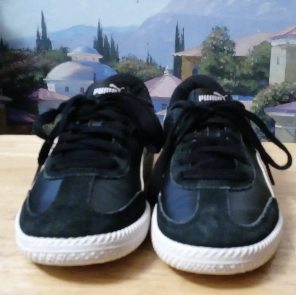 👟Puma Astro Cup Blue & White Leather Suede Old School Sneakers,Like🆕New - Picture 8 of 12